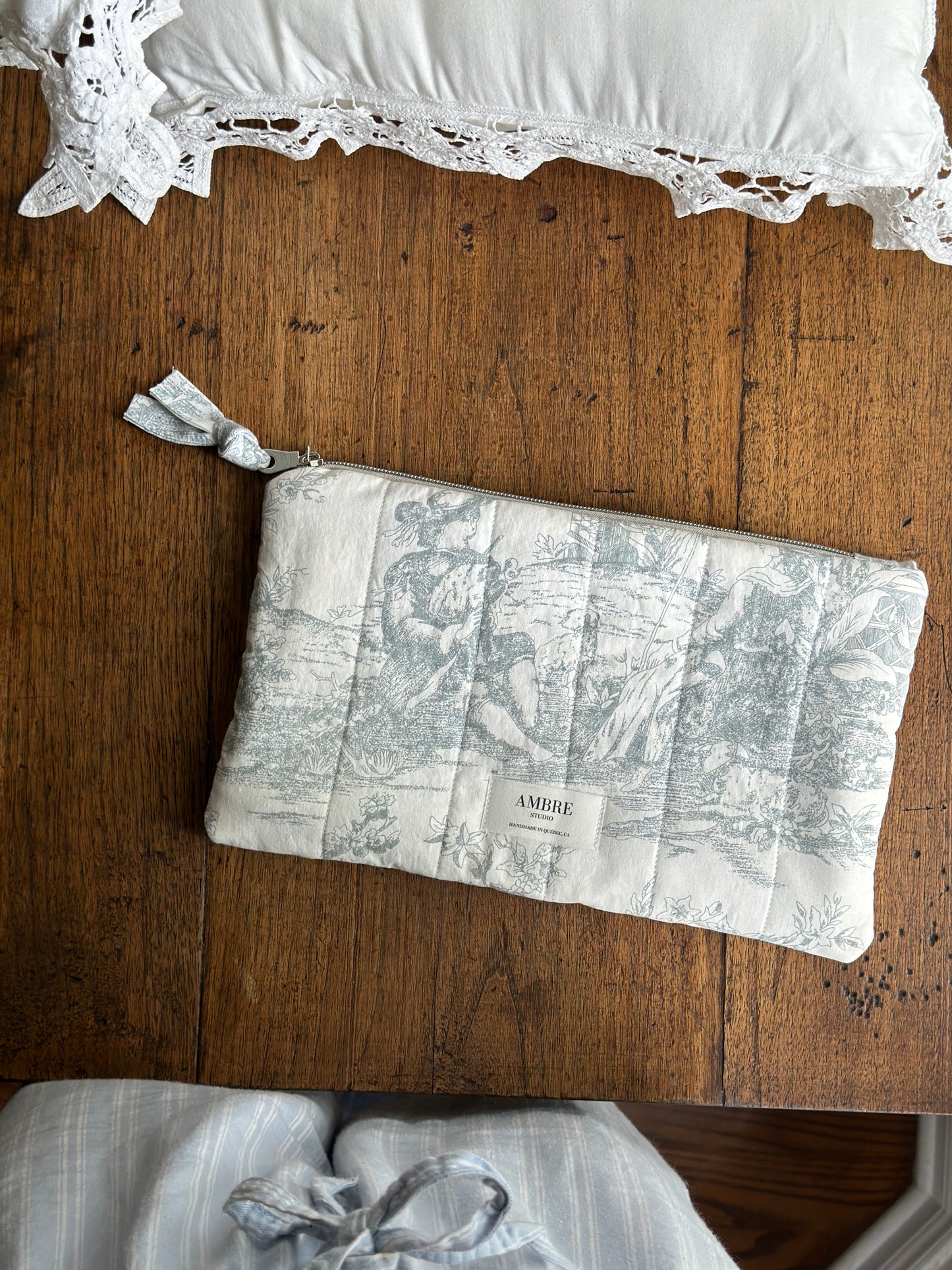 Pochette toile de jouy