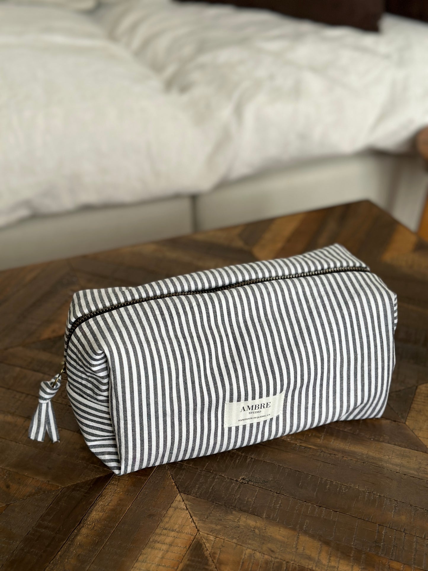 Trousse à rayures- Grande