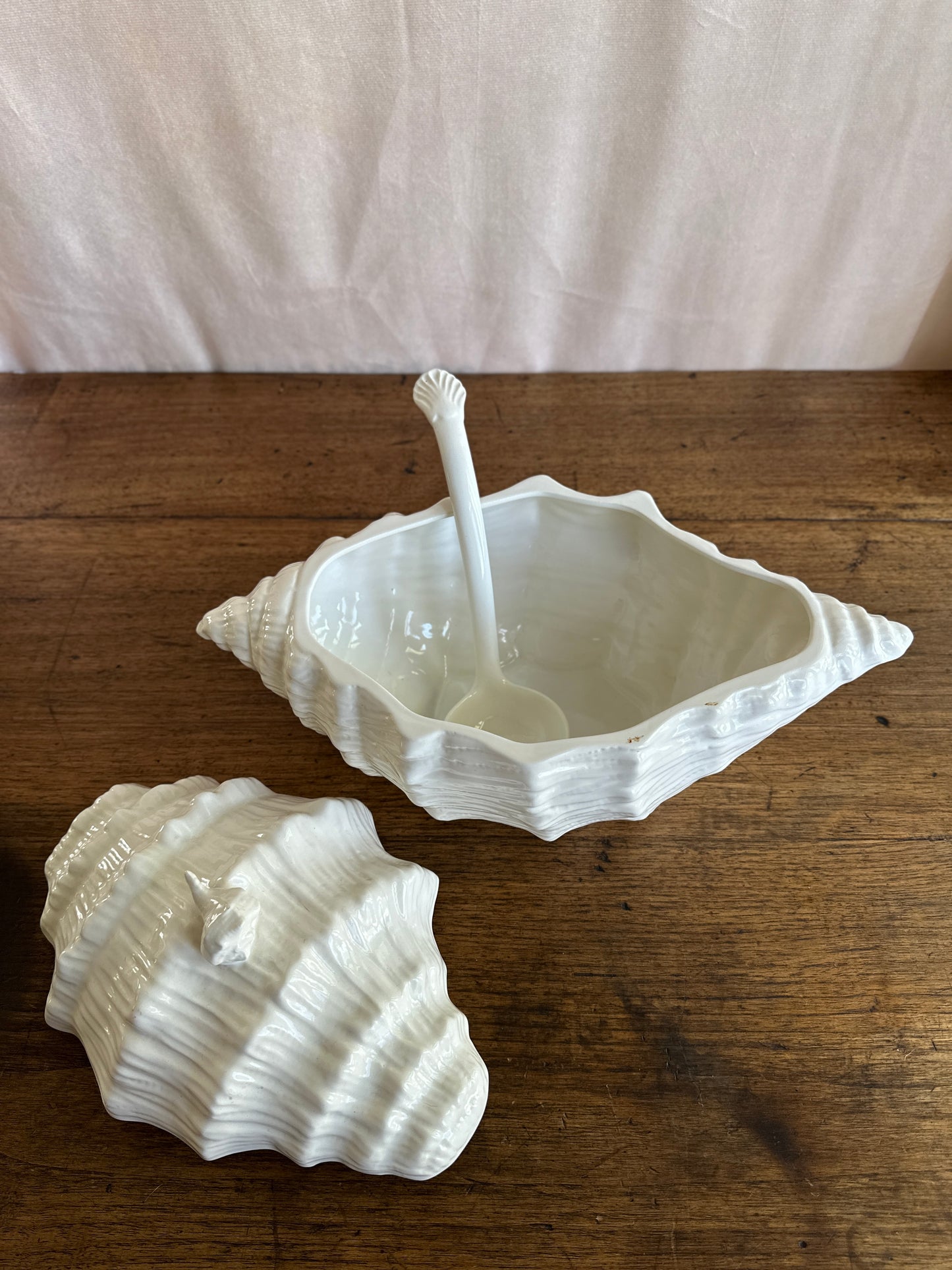 Contenant coquillage pour soupe vintage