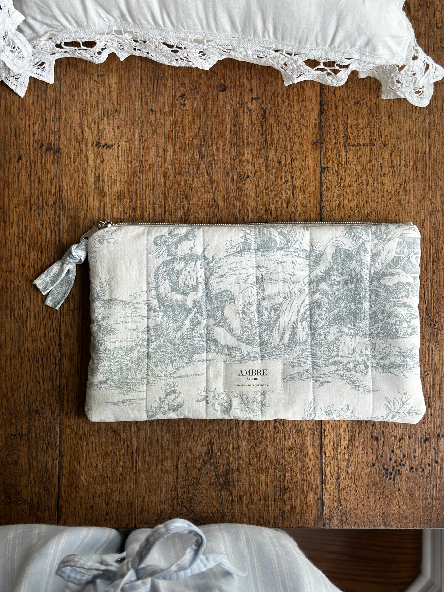 Pochette toile de jouy