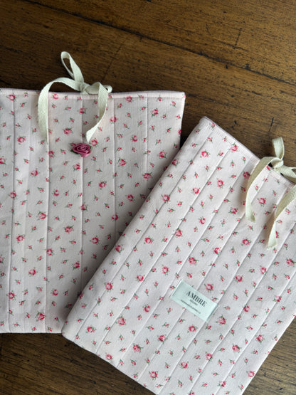 Pochette pour livres/ iPad avec petites roses
