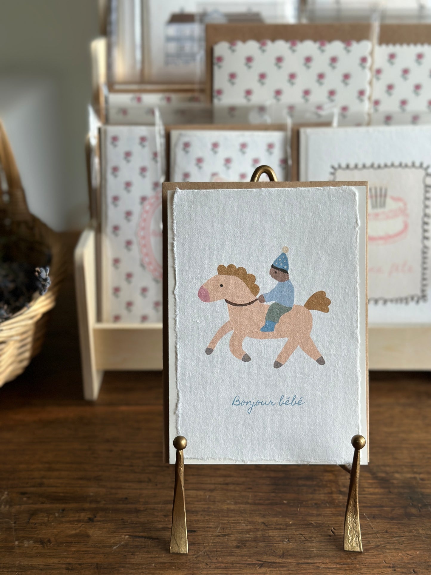 Carte de souhaits: « Bonjour bébé »