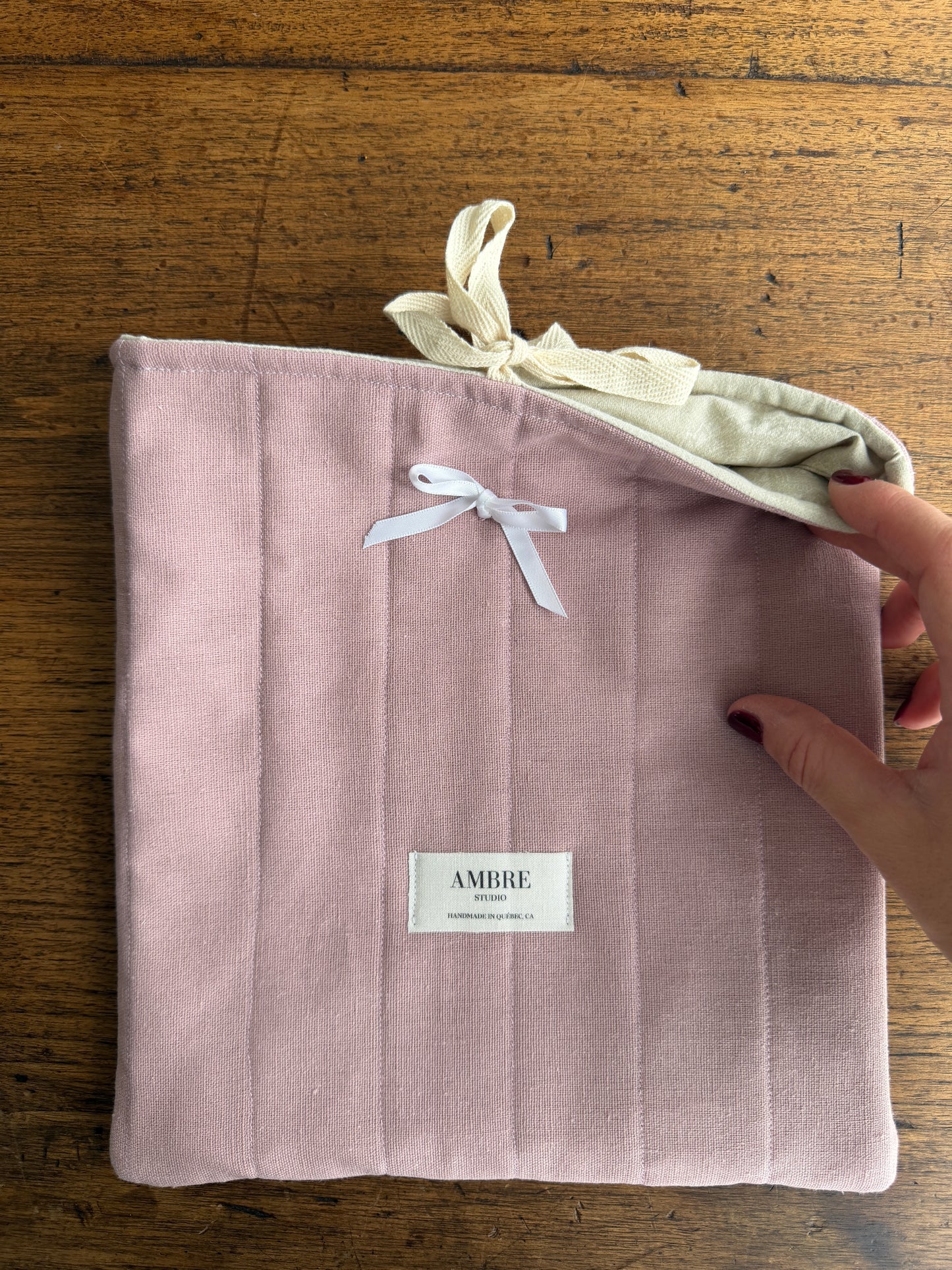 Pochette pour livres/ipad rose ancien