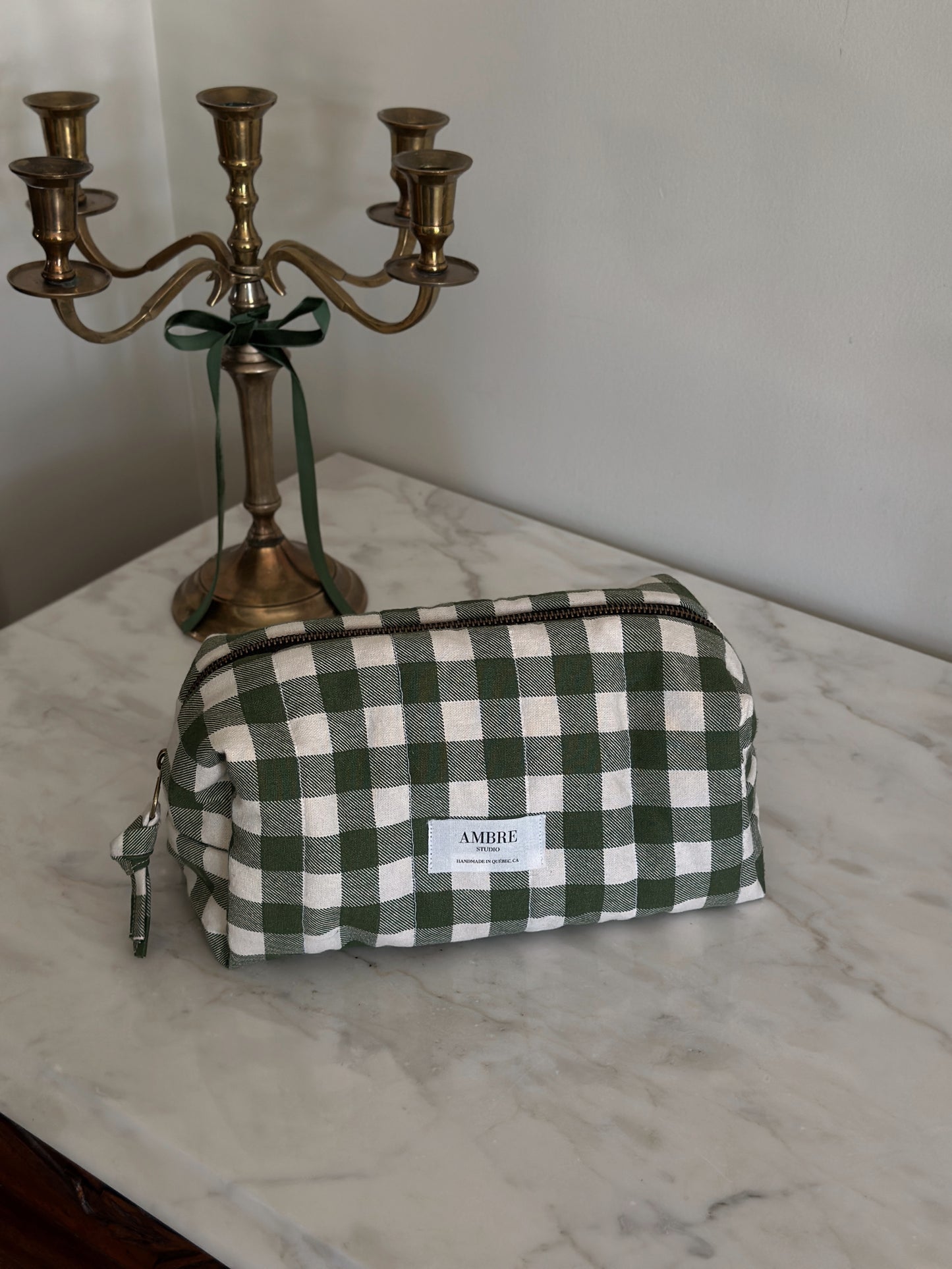 Vichy Checked Pencil Case - Large