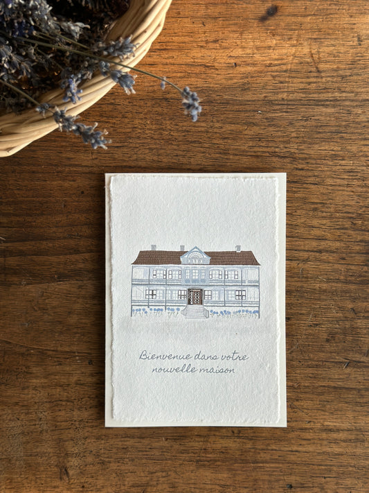 Carte de souhaits « bienvenue dans votre nouvelle maison »
