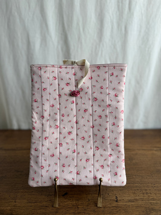 Pochette pour livres/ iPad avec petites roses