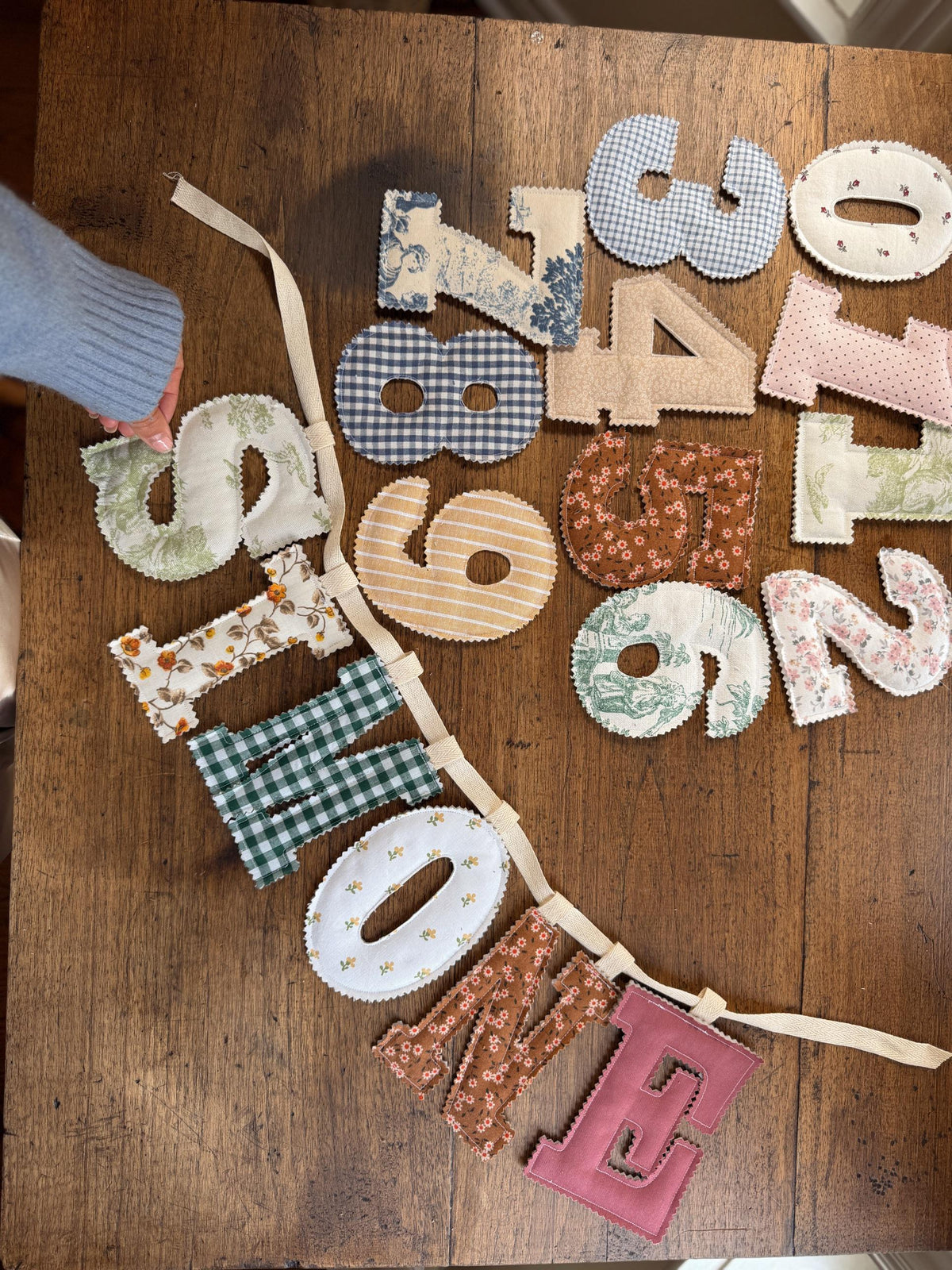 Bannière prénom en tissu / fabric name banner