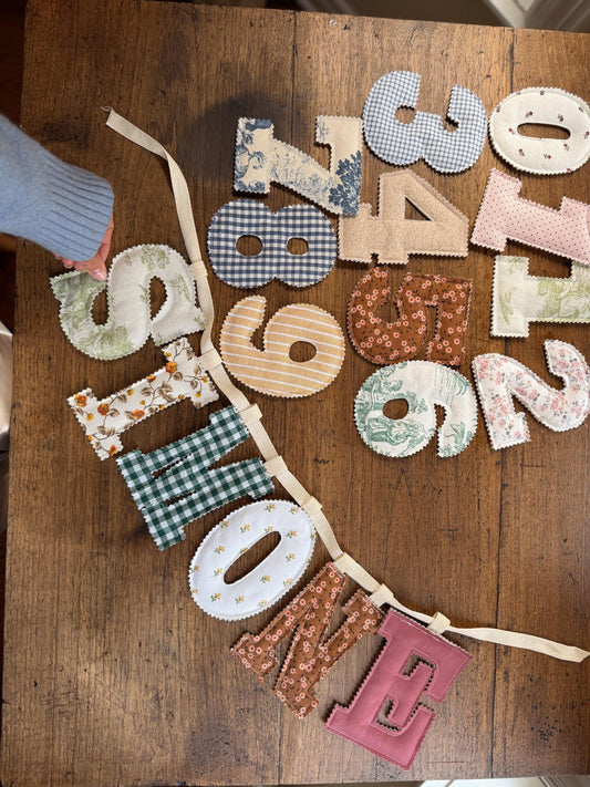 Bannière prénom en tissu / fabric name banner